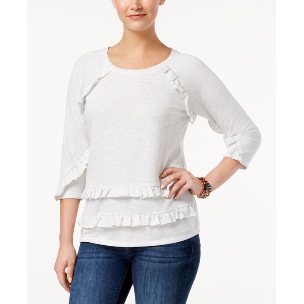 Style & Co Ruffled Raglan Top